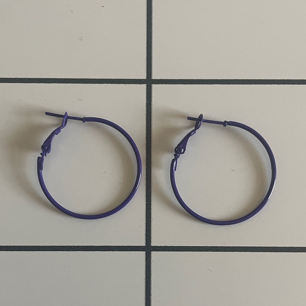 Purple Hoop Earrings